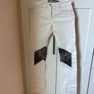 Derek Lam White and Black Straight Leg Jeans